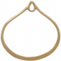 14K Gold Plated Wide Bottom Teardrop Link with Loop 20x19mm