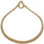 14K Gold Plated Wide Bottom Teardrop Link with Loop 20x19mm