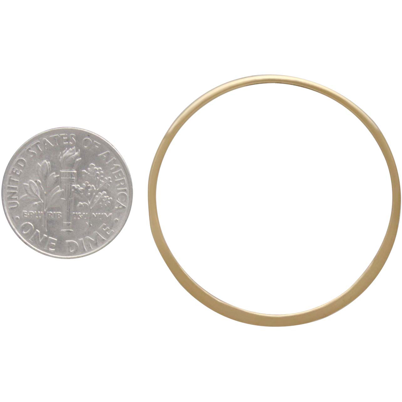 14K Gold Plated Half Hammered Circle Jewelry Link 36mm