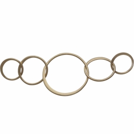 14K Shiny Gold Plated Five Circles of Life Link 18x55mm