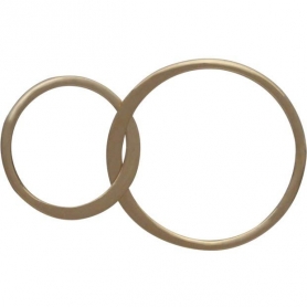 14K Shiny Gold Plate Two Circles of Life Link 17x27mm