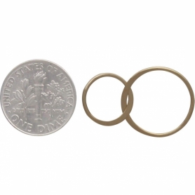 14K Shiny Gold Plate Two Circles of Life Link 17x27mm