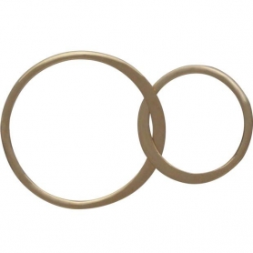 14K Shiny Gold Plate Two Circles of Life Link 17x27mm