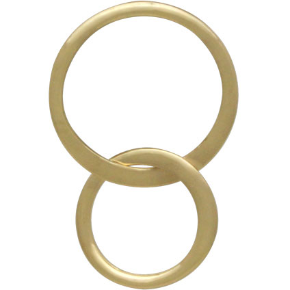 14K Shiny Gold Plated Two Circle of Life Link 19x12mm