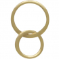 14K Shiny Gold Plated Two Circle of Life Link 19x12mm