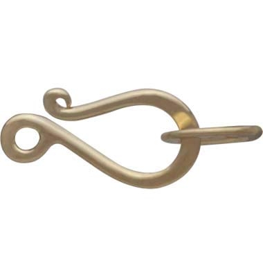 14K Shiny Gold Plated Flat Hook and Eye Clasp 16x6mm