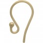 Gold Ear Hook - Simple with Ball in 14K Gold Plate 16x9mm