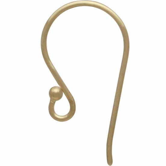 14K Shiny Gold Plated Large Simple Ear Hook w Ball 23x12mm