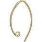 Gold Ear Wire - Long Hammered With 14K Gold Plate 27x4mm