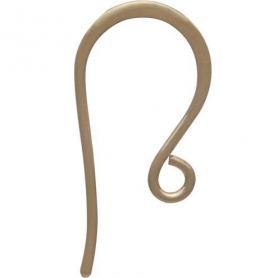 14K Shiny Gold Plated Simple Flat Ear Wire 20x10mm