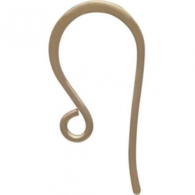 14K Shiny Gold Plated Simple Flat Ear Wire 20x10mm