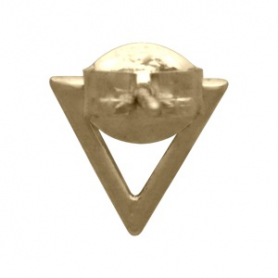 Open Triangle Post Earrings in 14K Shiny Gold Plate 7x9mm