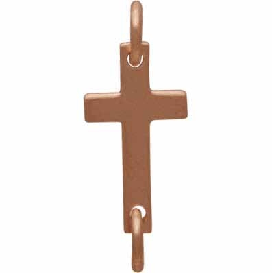 18K Rose Gold Plated Cross Charm Link 6x17mm DISCONTINUED