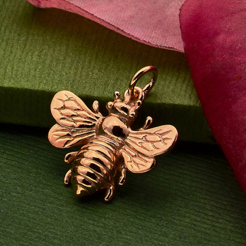  18K Rose Gold Plated Bee Pendant 20x18mm