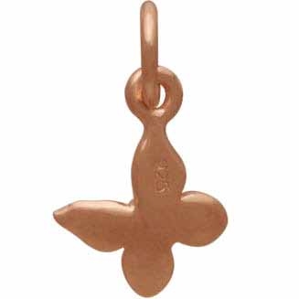 18K Rose Gold Plated Tiny Butterfly Charm 12x10mm