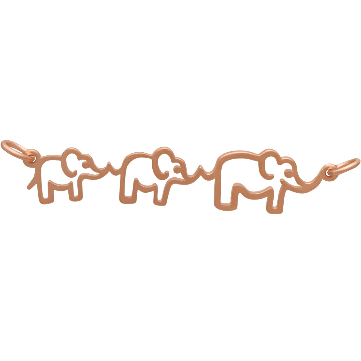 Rose Gold Plated Mama and Two Baby Elephant Festoon 12x45mm
