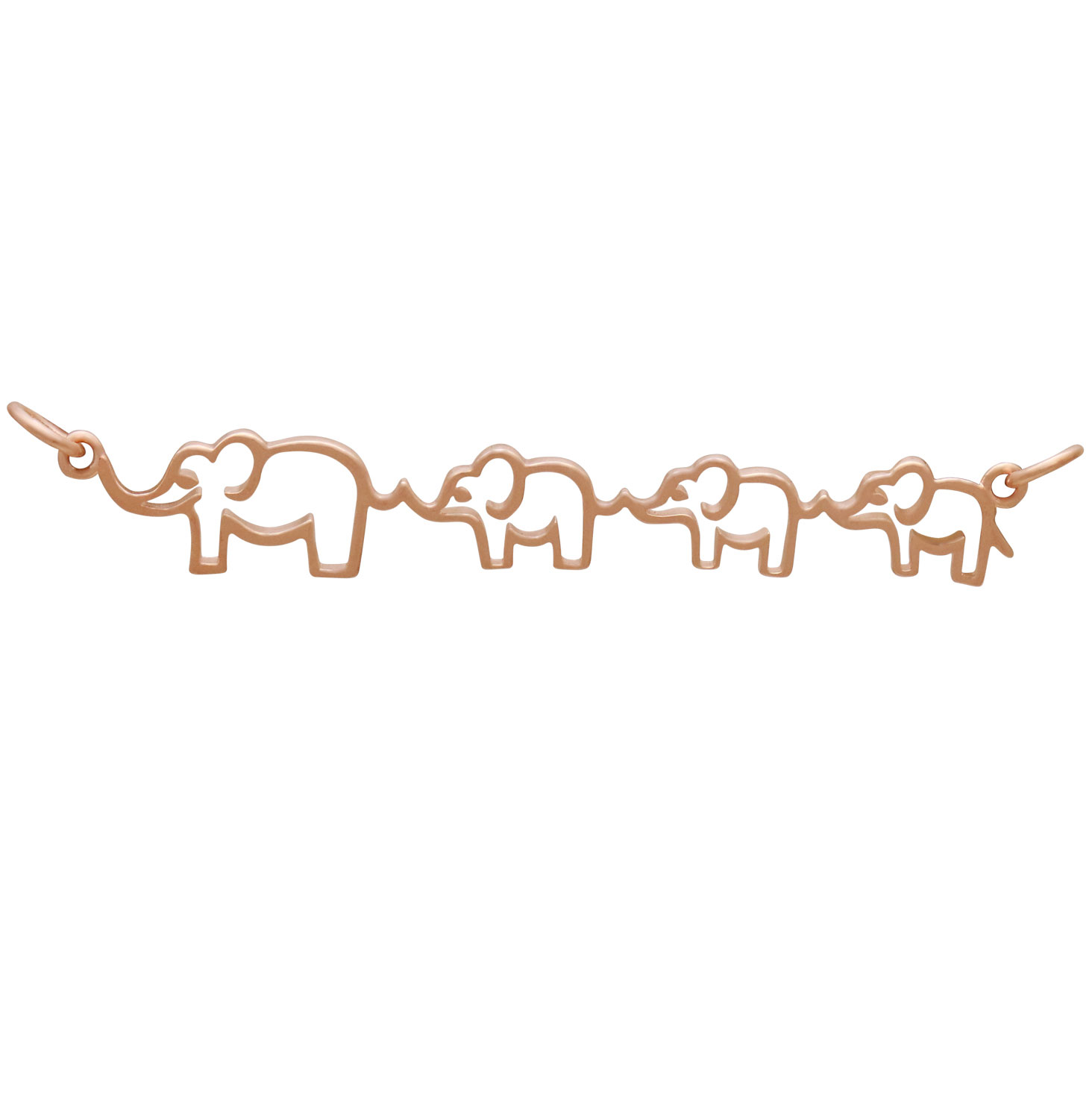  RoseGold Plated Mama and Three Baby Elephant Pendant 12x55mm