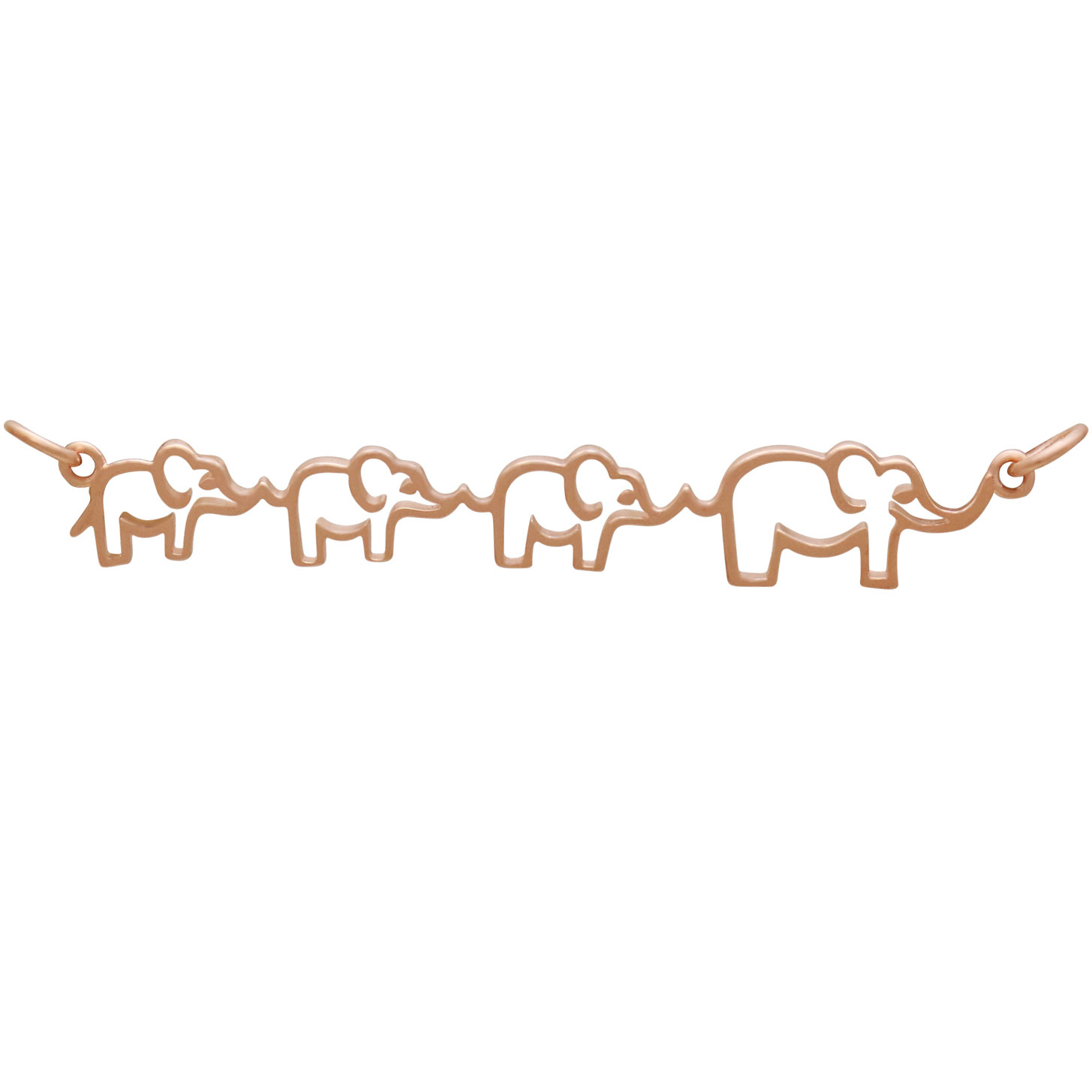 RoseGold Plated Mama and Three Baby Elephant Pendant 12x55mm