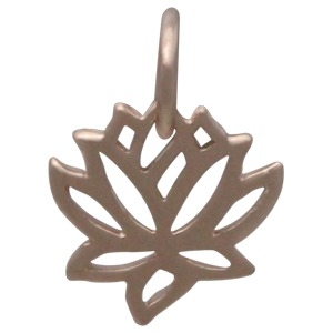 18K Rose Gold Plated Tiny Lotus Flower Charm 12x9mm