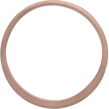 18K Rose Gold Plate Half Hammered Circle Link 15mm