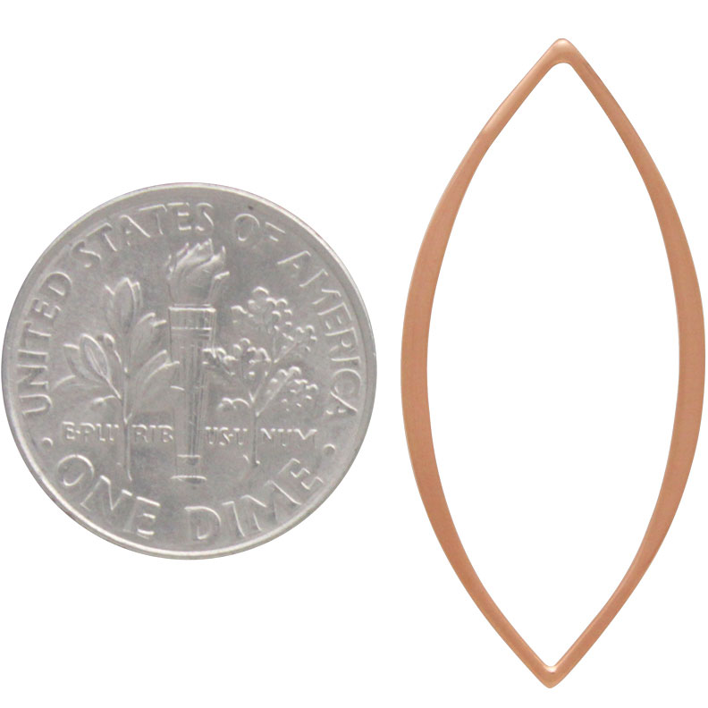 18K Rose Gold Plated Marquis Link 32x15mm