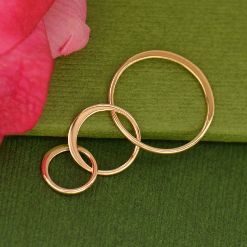 18K Rose Gold Plate Three Circles of Life Link 19x36mm