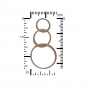 18K Rose Gold Plate Three Circles of Life Link 19x36mm