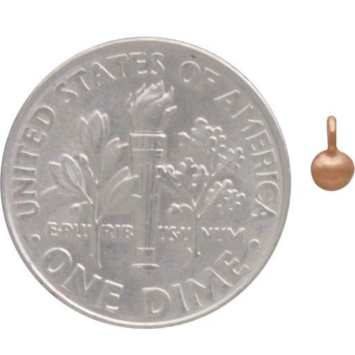 18K Rose Gold Plated Round Dangle Charm 5x3mm