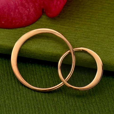 18K Rose Gold Plate Two Circles of Life Link 17x27mm