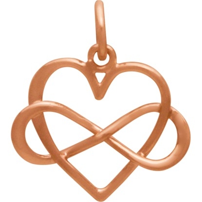 18K Rose Gold Plated Infinity Heart Charm 18x16mm
