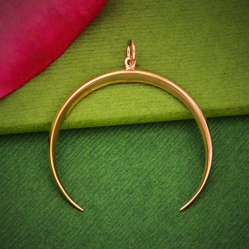RoseGold Plated Ridged Crescent Moon Pendant DISCONTINUED