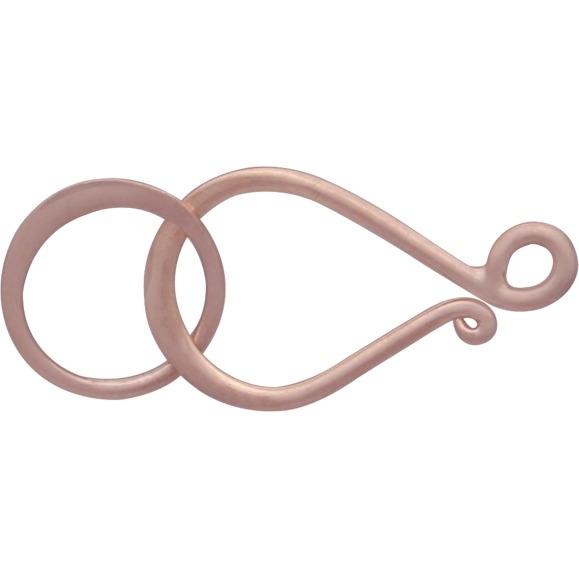 18K Rose Gold Plated Flat Hook and Eye Clasp 25x11mm