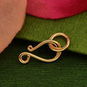 18K Rose Gold Plated Flat Hook and Eye Clasp DISCONTINUED