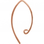 18K Rose Gold Plated Long Hammered Ear Wire 27x4mm