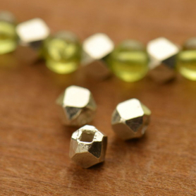 Sterling Silver Spacer Beads - Large Faceted Bead 3.5mm
