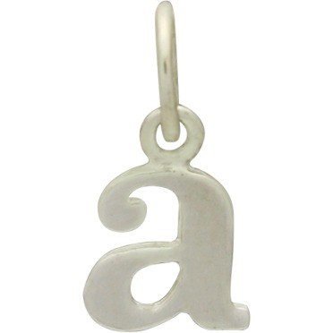 Sterling Silver Lowercase Typewriter Letter Charm A 15x8mm
