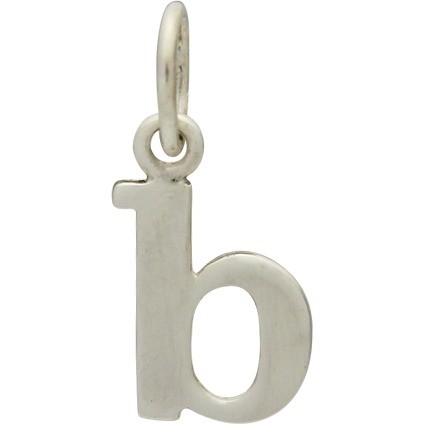 Sterling Silver Lowercase Typewriter Letter Charm B 17x7mm