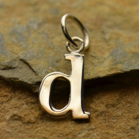 Sterling Silver Lowercase Typewriter Letter Charm D 18x8mm