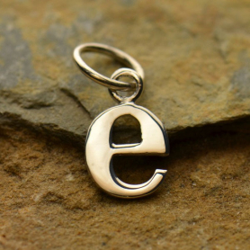 Sterling Silver Lowercase Typewriter Letter Charm E 15x7mm