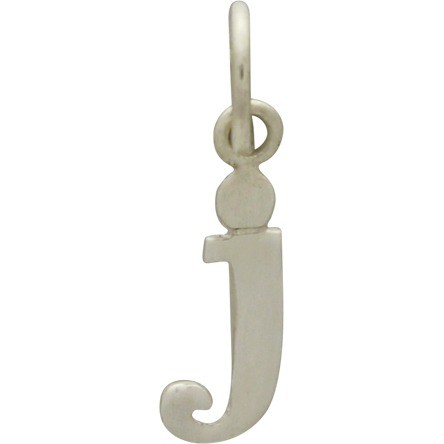 Sterling Silver Lowercase Typewriter Letter Charm J 19x5mm