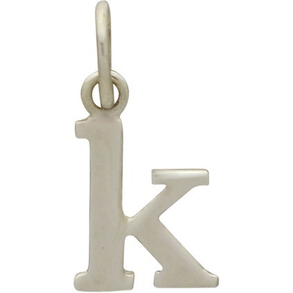 Sterling Silver Lowercase Typewriter Letter Charm K 18x9mm