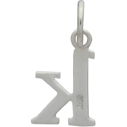 Sterling Silver Lowercase Typewriter Letter Charm K 18x9mm