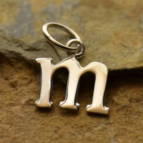 Sterling Silver Lowercase Typewriter Letter Charm M 15x11mm