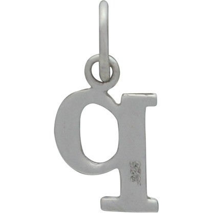 Sterling Silver Lowercase Typewriter Letter Charm P 18x8mm