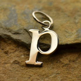 Sterling Silver Typewriter Letter Charm P 18x8mmDISCONTINUED