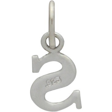 Sterling Silver Lowercase Typewriter Letter Charm S 16x6mm