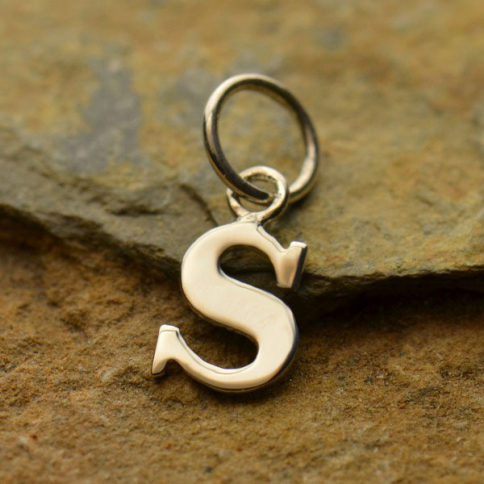 Sterling Silver Lowercase Typewriter Letter Charm S 16x6mm