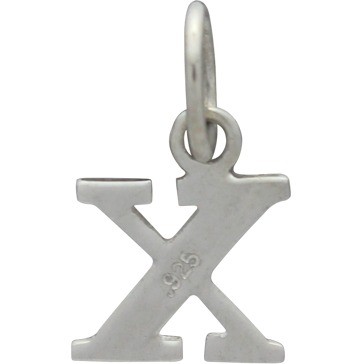 Sterling Silver Lowercase Typewriter Letter Charm X 16x9mm