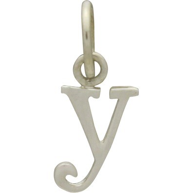 Sterling Silver Lowercase Typewriter Letter Charm Y 16x7mm