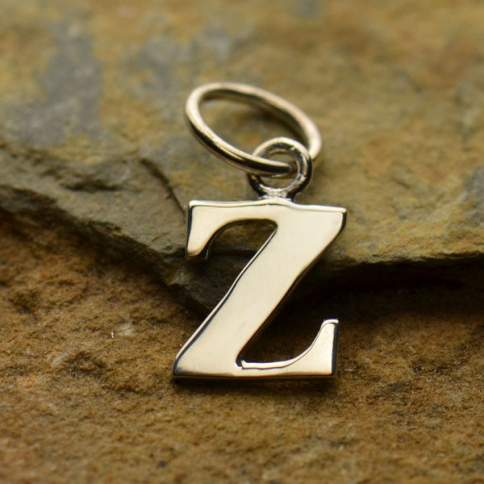 Sterling Silver Lowercase Typewriter Letter Charm Z 16x7mm